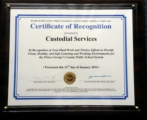 Prince George's County School Custodians' Efforts Recognized